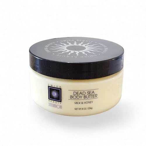 Swisa Beauty Dead Sea Body Butter, Milk and Honey - Thick & Creamy Daily Moisturizer with Shea Butter, Aloe & Squalane, 8 oz Beauty & Personal Care Swisa Beauty
