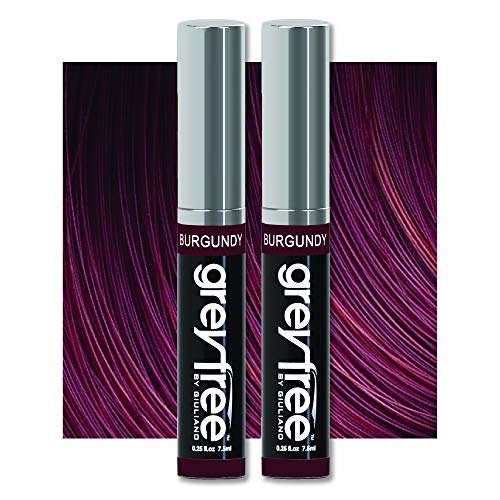 Greyfree Hair Mascara Root Touch-Up for Gray Hair | Precision Hairline Concealer for Brows & Beard | 2 Pack (BURGUNDY) Beauty & Personal Care Greyfree