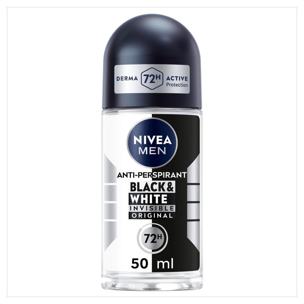 NIVEA 48h Deodorant Roll-on Roll on Invisible for Black&white Anti Perspirant 50ml Beauty & Personal Care NIVEA MEN