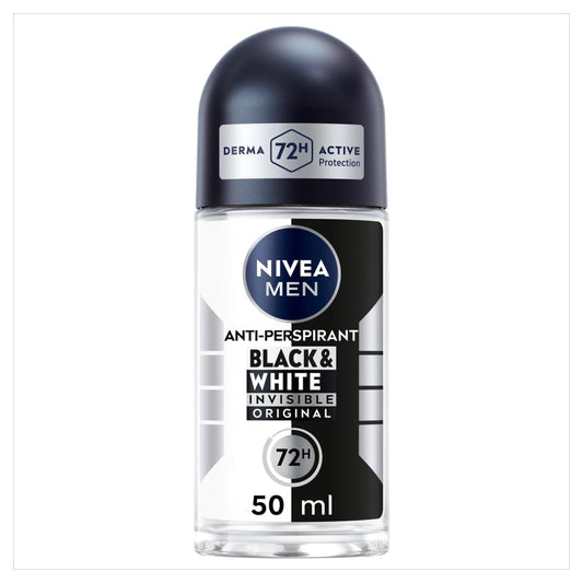 NIVEA 48h Deodorant Roll-on Roll on Invisible for Black&white Anti Perspirant 50ml Beauty & Personal Care NIVEA MEN