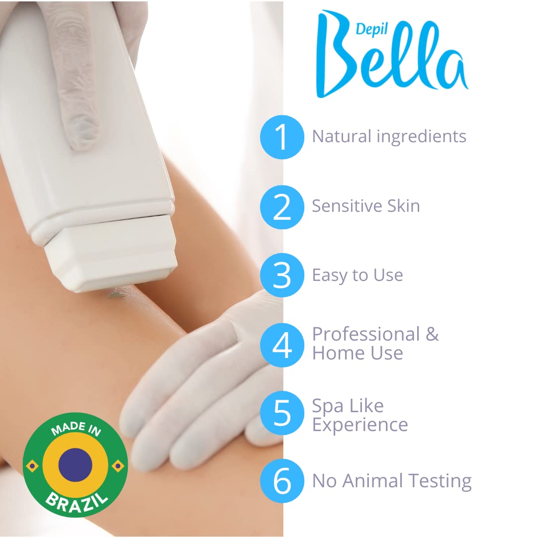 Depil Bella Brazilian Roll On Wax Chamomile and Calendula Depilatory - Body Waxing, Hair Removal Wax-Cartridge - Men and Women - Home Self Waxing Beauty and Personal Care DEPIL BELLA