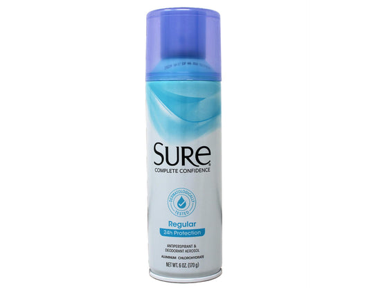 Aerosol Anti-Perspirant and Deodorant - Regular by Sure for Unisex - 6 oz Deodorant Spray Beauty and Personal Care Sure