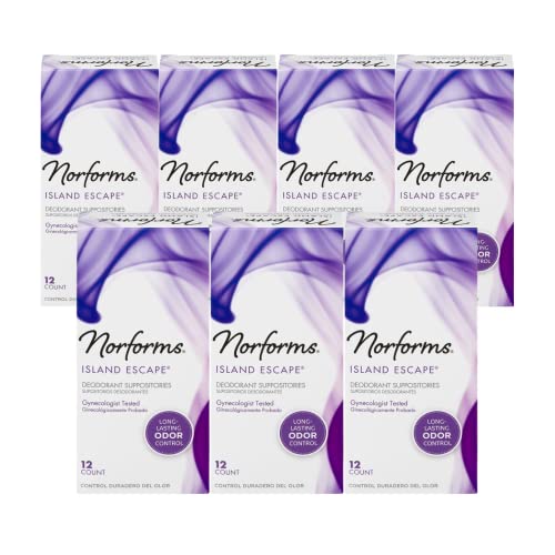 Norforms Feminine Deodorant Suppositories, Long Lasting Odor Control, Island Escape scent, 12 Count. (Pack of 7) Beauty and Personal Care Norforms
