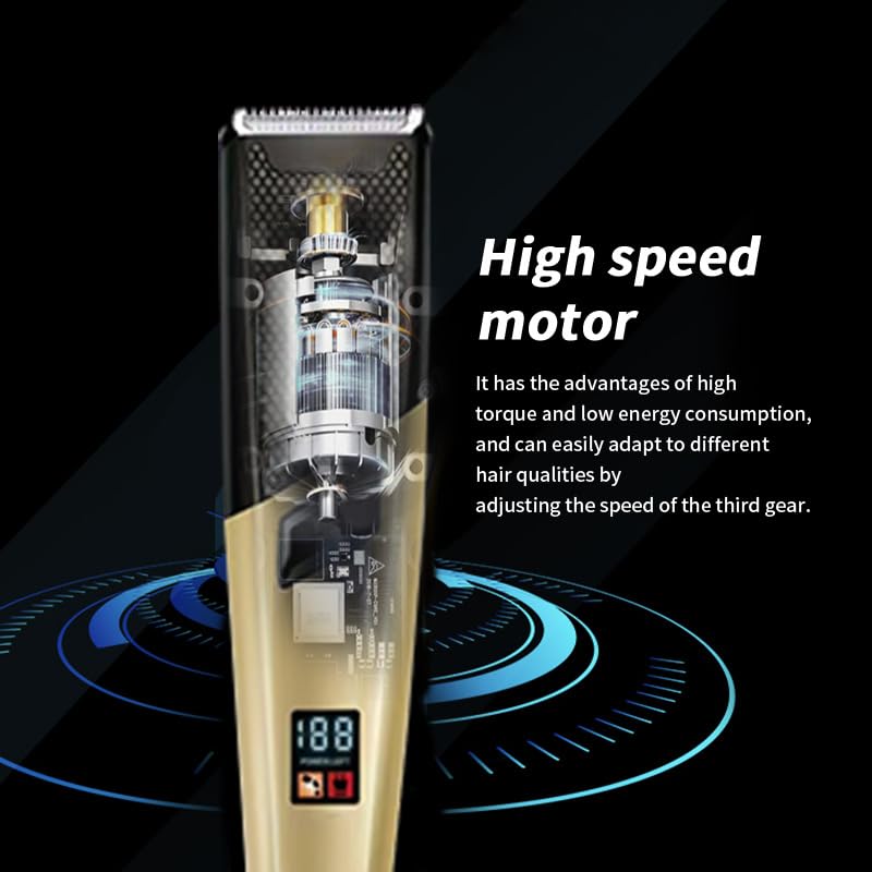 Professional Hair Clippers for Men, Cordless Barber and Trimmer Set with LED Display, 3 Limit Combs, Fade Haircut Kit, Electric Cut Machines Beauty and Personal Care QDKVTNDJZ