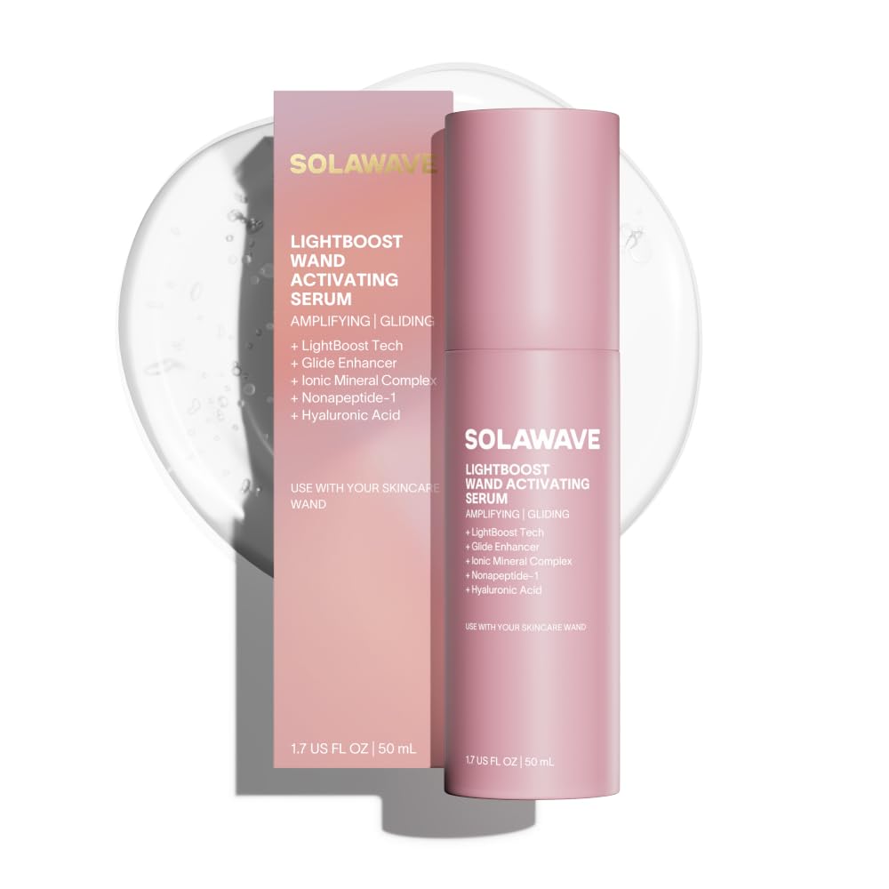 Solawave LightBoost Red Light Therapy Wand Activating Serum | Works with Microcurrent Face Wand and Galvanic Current Devices | Boosts Hydration Beauty & Personal Care Solawave