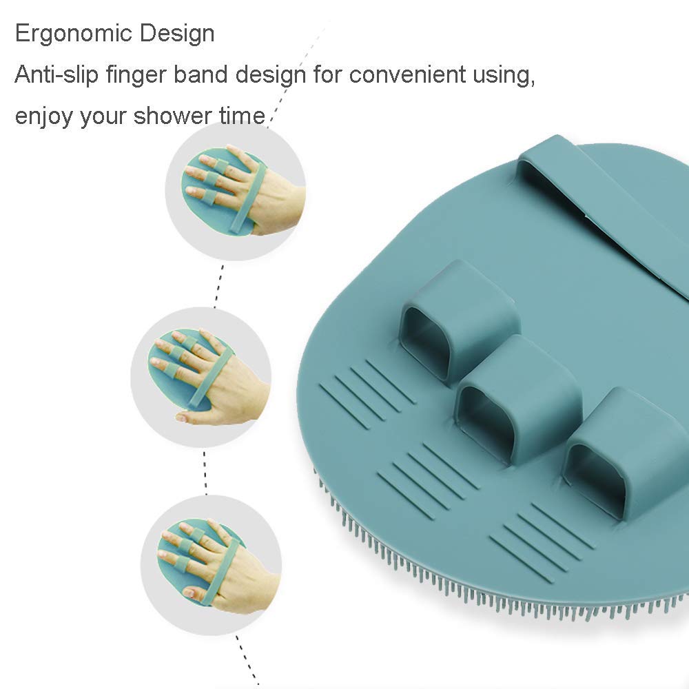 1 Pack Soft Silicone Shower Brush, Body Scrubber Exfoliating Skin Massage Beauty and Personal Care HOMMIESAFE
