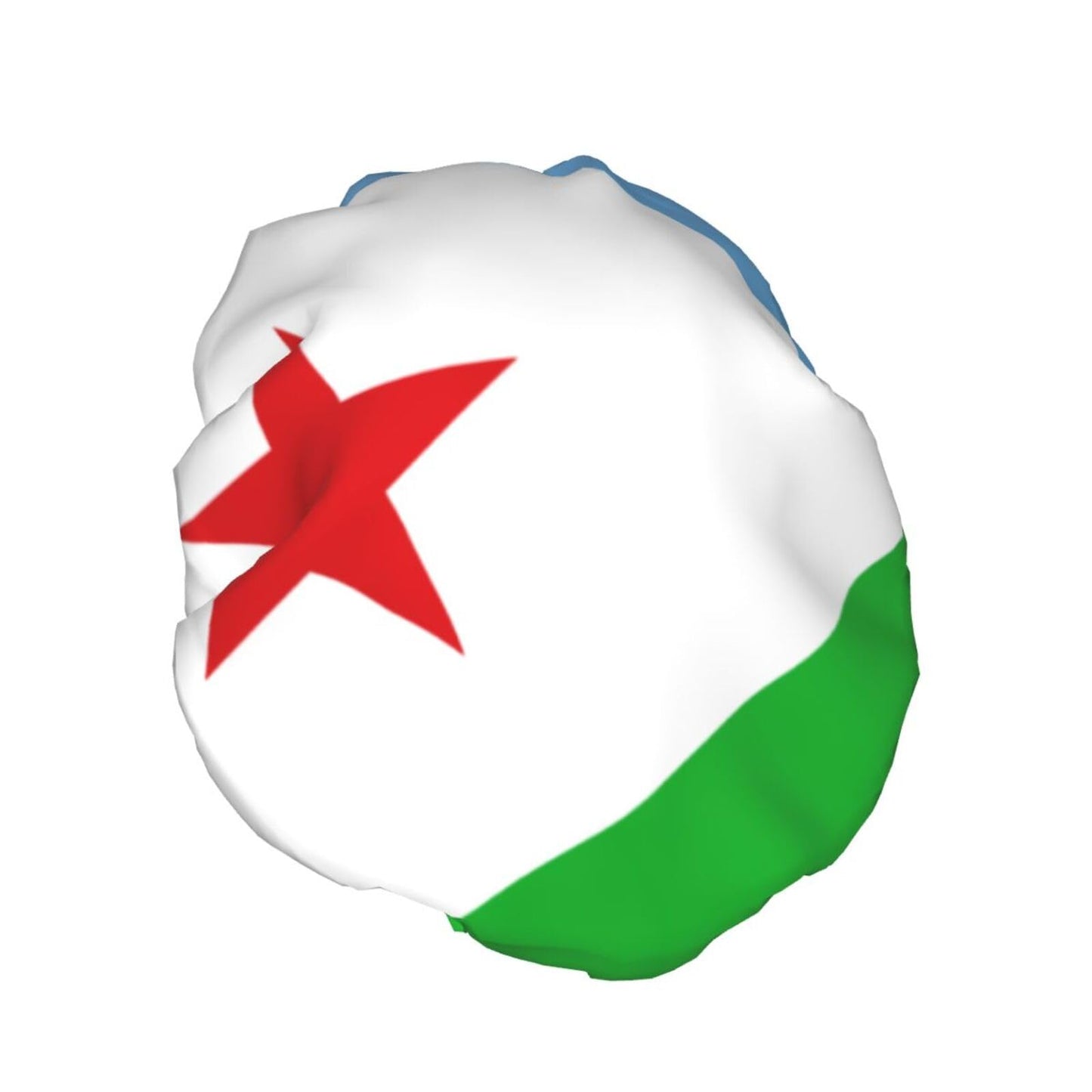 Djibouti Flag Prints Shower Cap Double Layer Lined Waterproof Bathing Shower Hat Beauty and Personal Care Hayyett