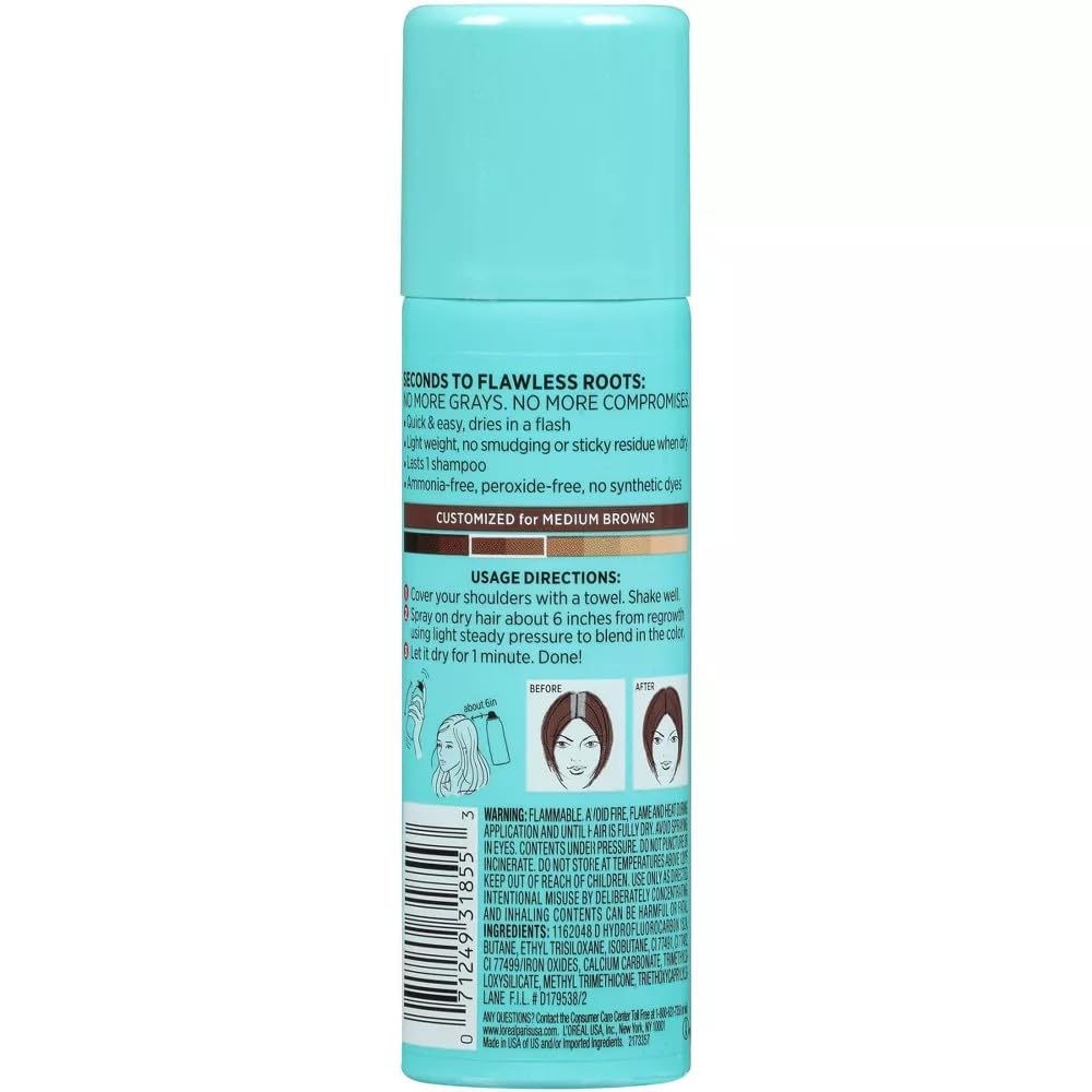 L'Oreal Paris Magic Root Cover Up Gray Concealer Spray Medium Brown 6 oz (3 pack) Beauty & Personal Care L'Oreal Paris