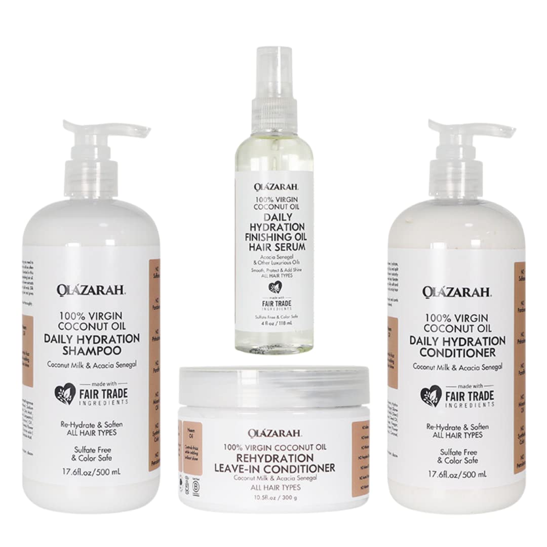 Coconut Revitalize and Nourish Hair Care Set - Coconut Milk/Oil Infused Ultimate Hydration Bundle (Shampoo, Conditioner, Leave-In Conditioner Beauty & Personal Care OLAZARAH