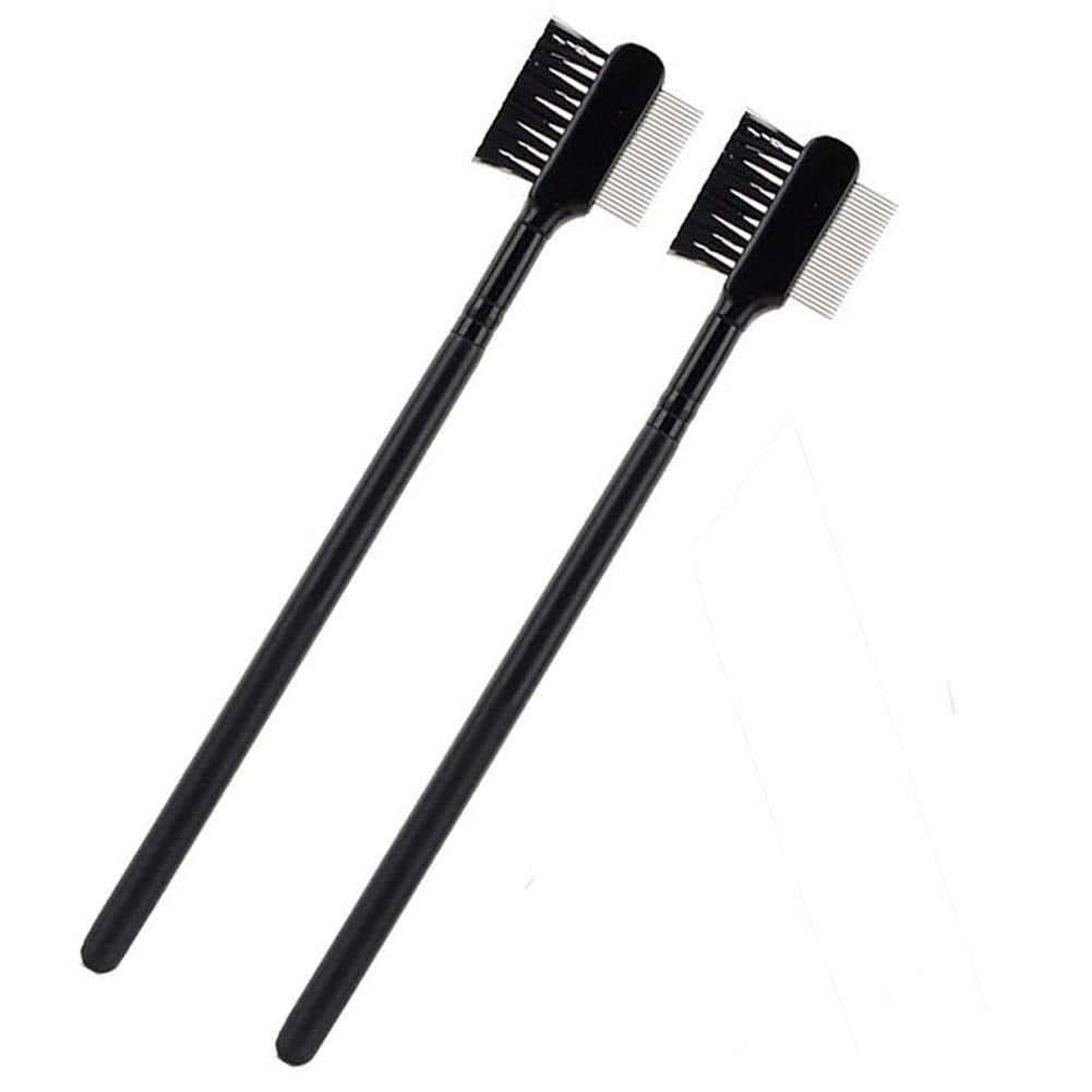 2Pcs Eyebrow Brush with Metal Teeth Eyelash Comb Separator Brow & Lash Shaper Makeup Grooming Tool for Eyelashes Extension and Eyebrow Shaper Supplies Beauty & Personal Care luzen
