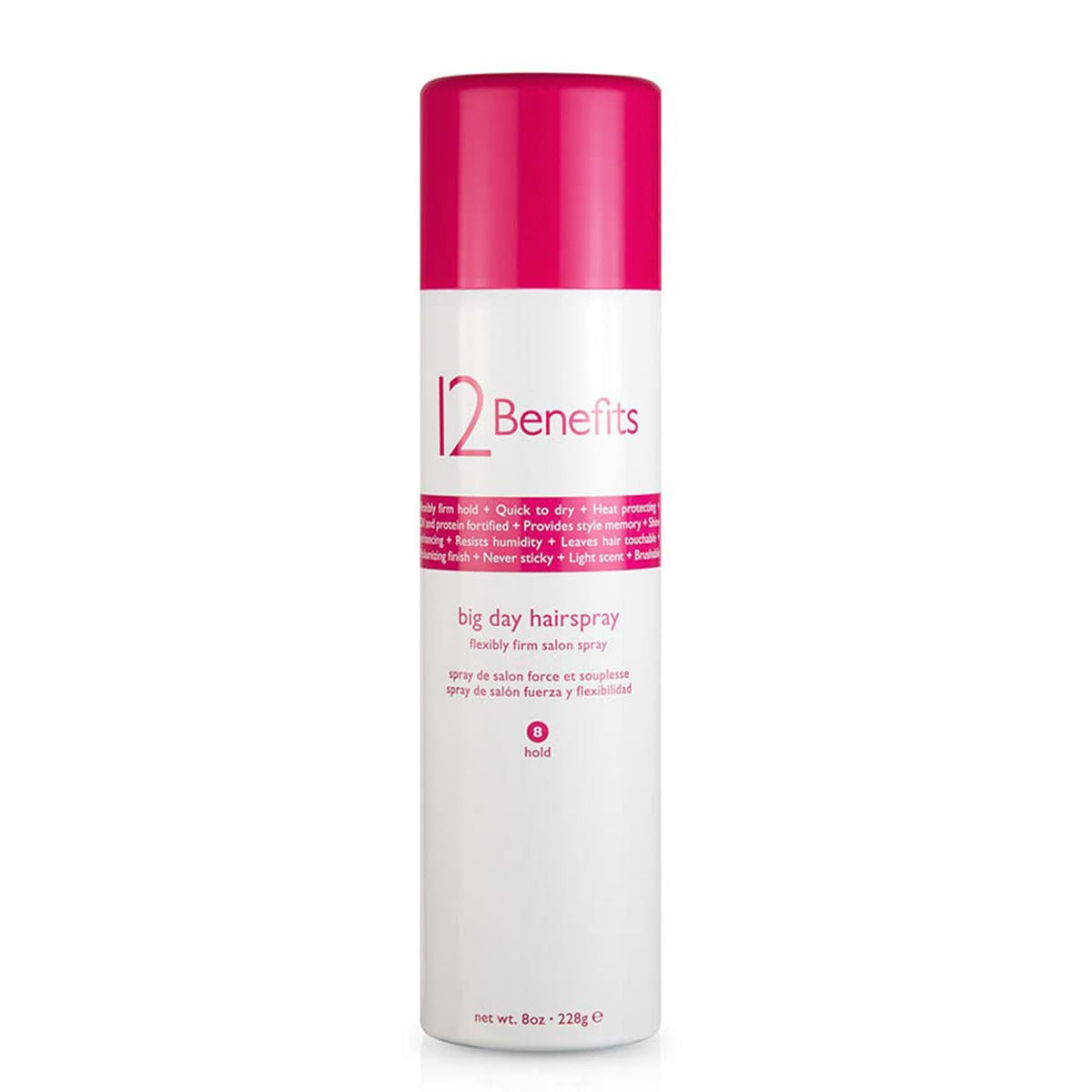 12 Benefits Big Day Hairspray - Long-lasting Hair Care Volume Spray w/Argan Oil, Vitamin B5, Silk Protein + Salon Product, Heat Protectant, Humidity Beauty & Personal Care 12 Benefits