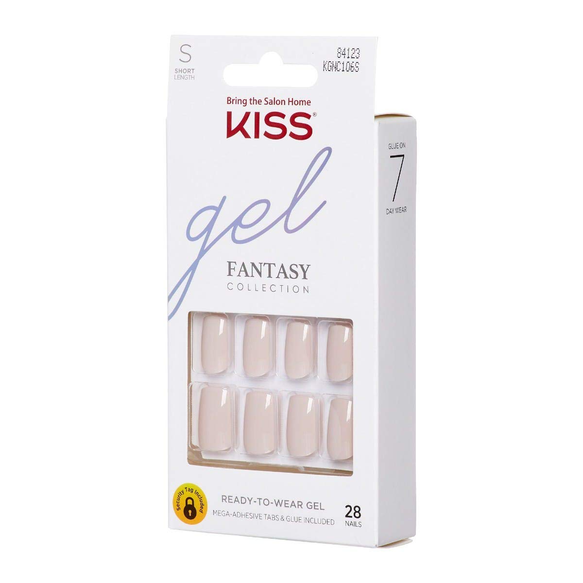 KISS Gel Fantasy Ready-to-Wear Press-On Gel Nails, “Here I Am”, Short, White, Nail Kit with 24 Mega Adhesive Tabs, Pink Gel Glue, Manicure Stick, Mini Beauty & Personal Care KISS