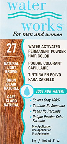 Water Works Water Activated Permanent Powder Hair Color for Men and Women, #27 Natural Light Brown Beauty & Personal Care Water Works