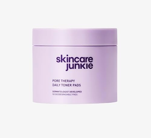 Skincare Junkie Pore Therapy Daily Toner Pads, Exfoliates Pore-Clogging Dead Skin Cells, Fragrance-Free, for Normal to Oily Skin, 50 Pads Beauty & Personal Care Skincare Junkie