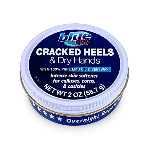 Blue Goo CRACKED HEELS & DRY HANDS Skin Softener for Dry Feet, Hands, Hydrating and Smoothing, Moisturizer, Dryness Relief, 2 Ounce, made with 100% Beauty & Personal Care Blue Goo