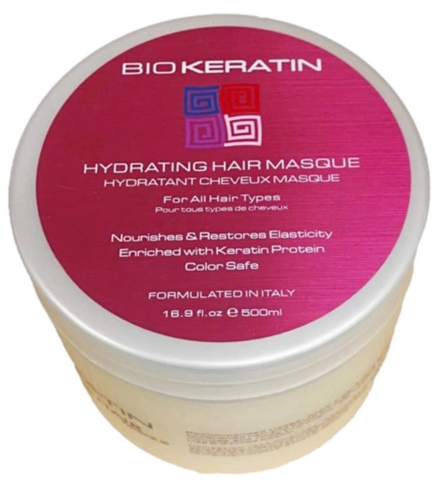 Bio Keratin - Hydrating Hair Masque 16.9 Fl.Oz (500ml). Nourishes & Restores Elasticity Hair. Beauty & Personal Care Bio PureOils