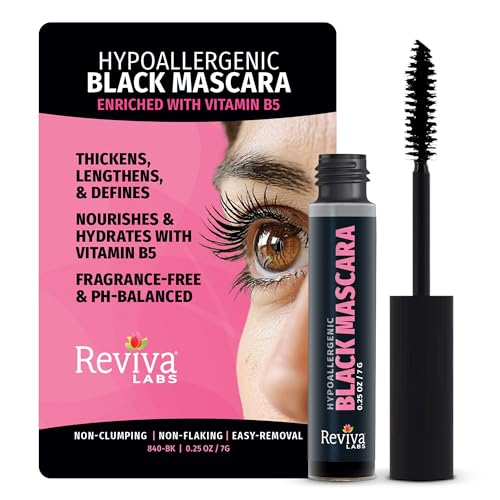 Reviva Labs Black Hypoallergenic Mascara for Sensitive Eyes and Older Women - Gentle, Volumizing & Lengthening Mascara for Older Women 50 and 60 Plus Beauty & Personal Care Reviva Labs