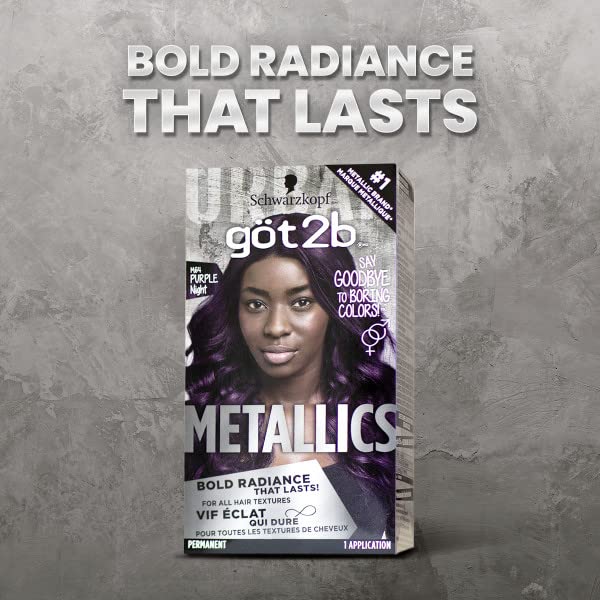 Got2b Metallics Permanent Hair Color, M64 Purple Night Charcoal Beauty & Personal Care Got2B