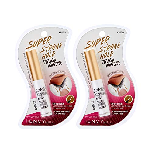 i•ENVY Super Strong Hold Eyelash Adhesive, Waterproof, 48-Hour Long-Lasting Lash Glue, Latex-Free, Hypoallergenic, Quick-Drying with Brush-On Beauty & Personal Care i•ENVY