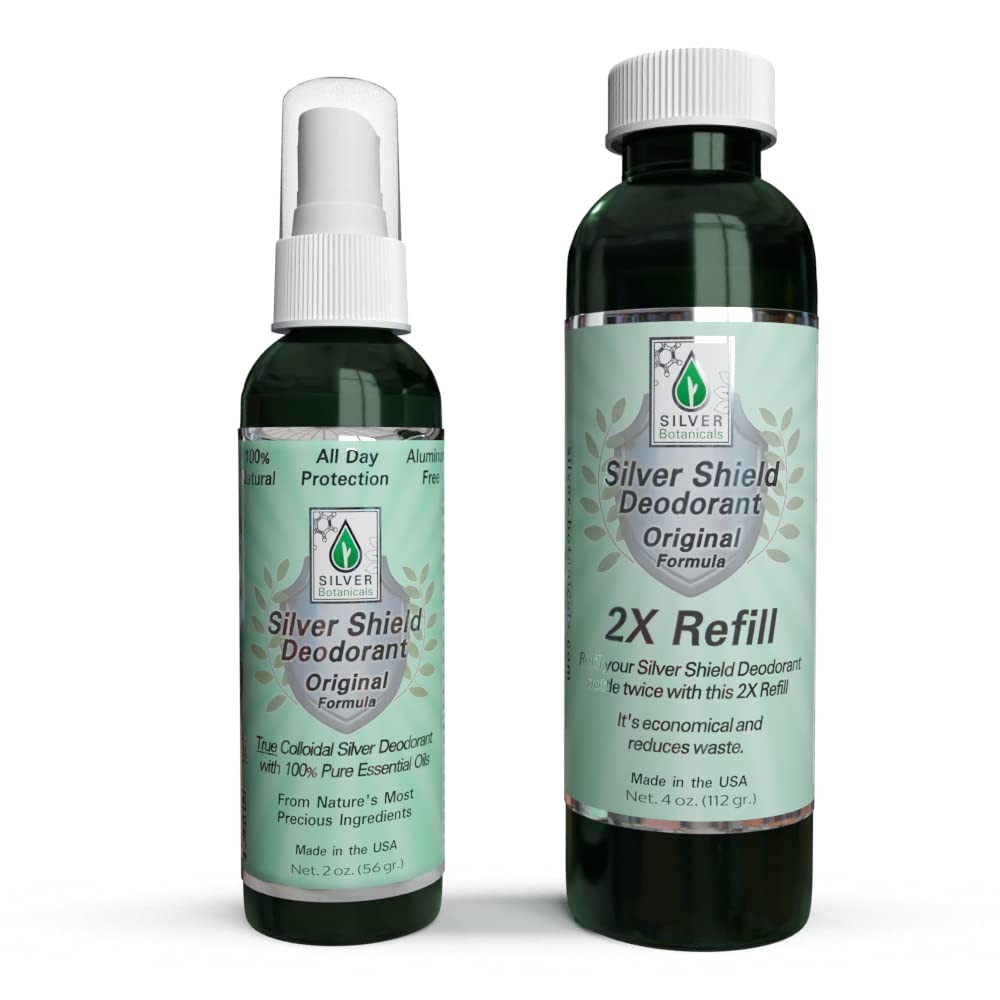 Silver Shield Deodorant - Original Formula - Spray-On Version, All Natural Colloidal Silver Deodorant, 2 oz. Beauty and Personal Care Silver Botanicals