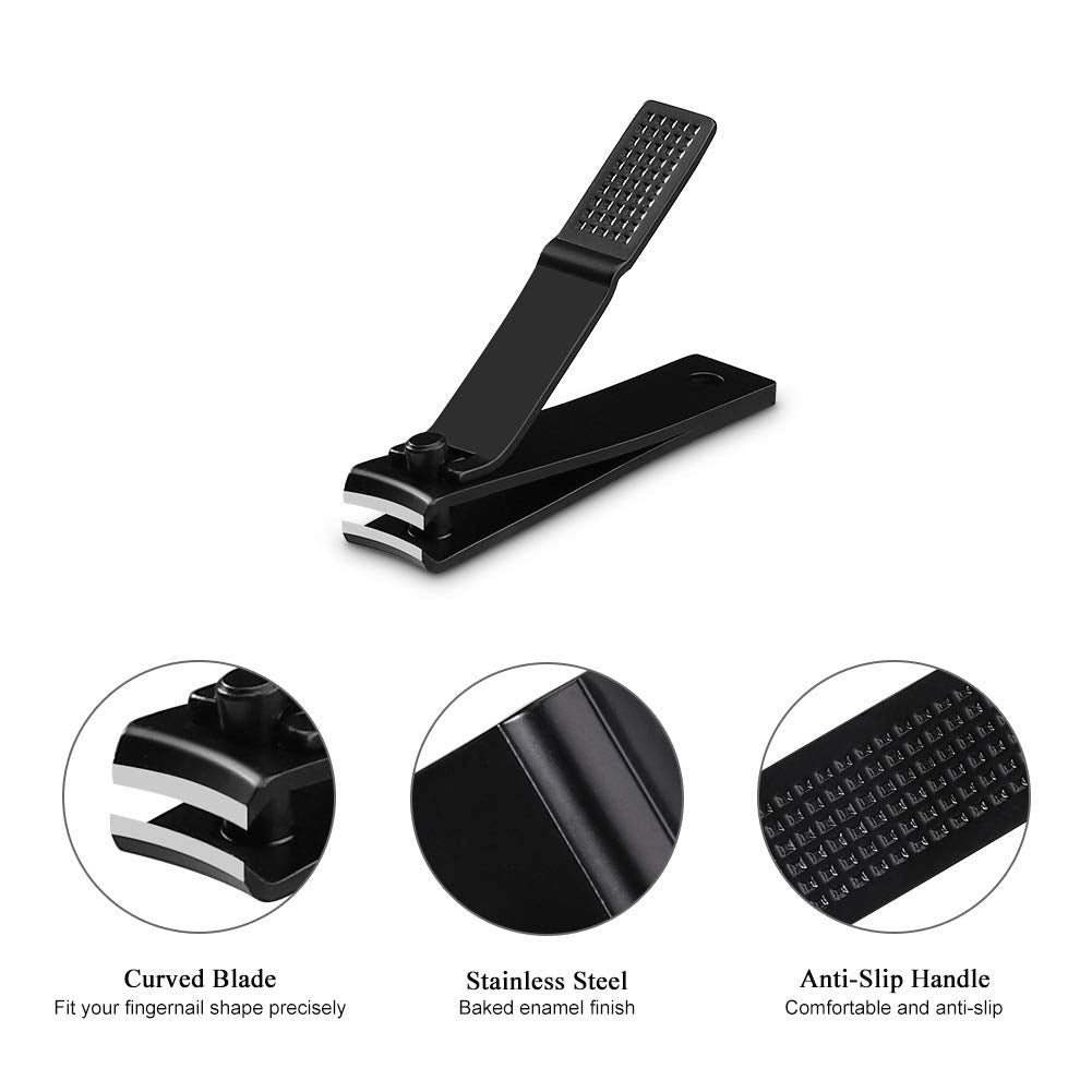 HAWATOUR Nail Clippers Set, Ultra Sharp Sturdy Fingernail and Toenail Clipper Cutters with Visibly Tin Case, Black Beauty & Personal Care HAWATOUR