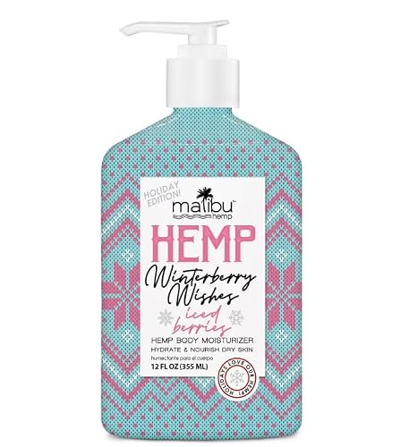 Malibu Hemp Holiday Edition Winterberry Dreams Body Moisturizer, 12 Fl Oz, Paraben-Free Lotion with Hemp Seed Oil for Dry Skin, Cooling and Nourishing Beauty & Personal Care Malibu Hemp