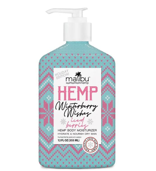 Malibu Hemp Holiday Edition Winterberry Dreams Body Moisturizer, 12 Fl Oz, Paraben-Free Lotion with Hemp Seed Oil for Dry Skin, Cooling and Nourishing Beauty & Personal Care Malibu Hemp