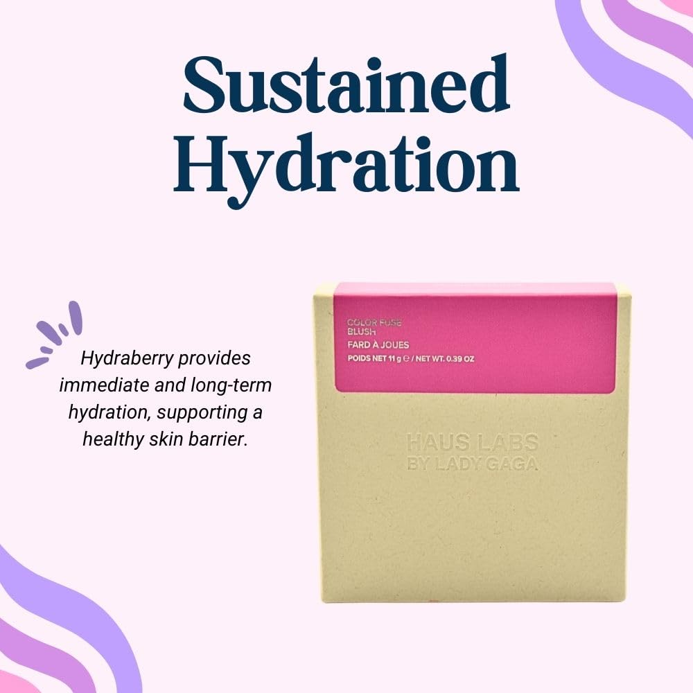 HAUS LABS BY LADY GAGA Color Fuse Talc-Free Powder Blush with Fermented Arnica Dragon Fruit Daze