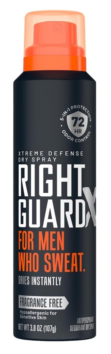 Right Guard Xtreme Defense Dry Spray Fragrance-Free 3.8 Ounce Men Beauty and Personal Care Right Guard