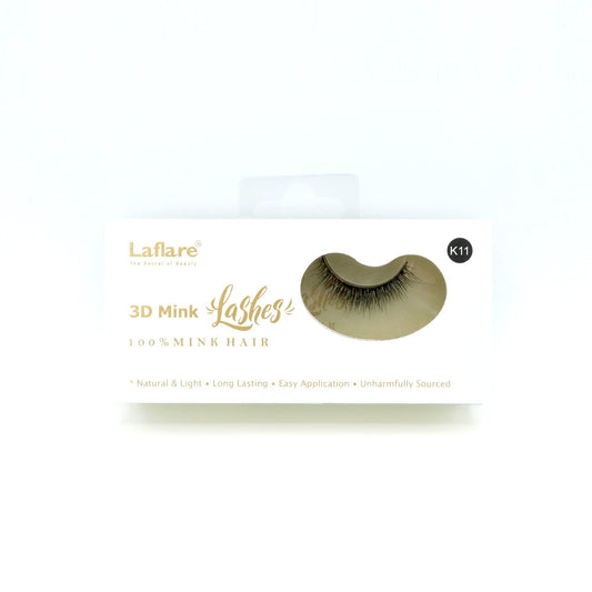 Laflare 3D 100% REAL MINK Eyelashes, Luxurious Hand-made, Light, Natural, Long Lasting, Easy to Apply False Lashes (K11) Beauty & Personal Care Laflare