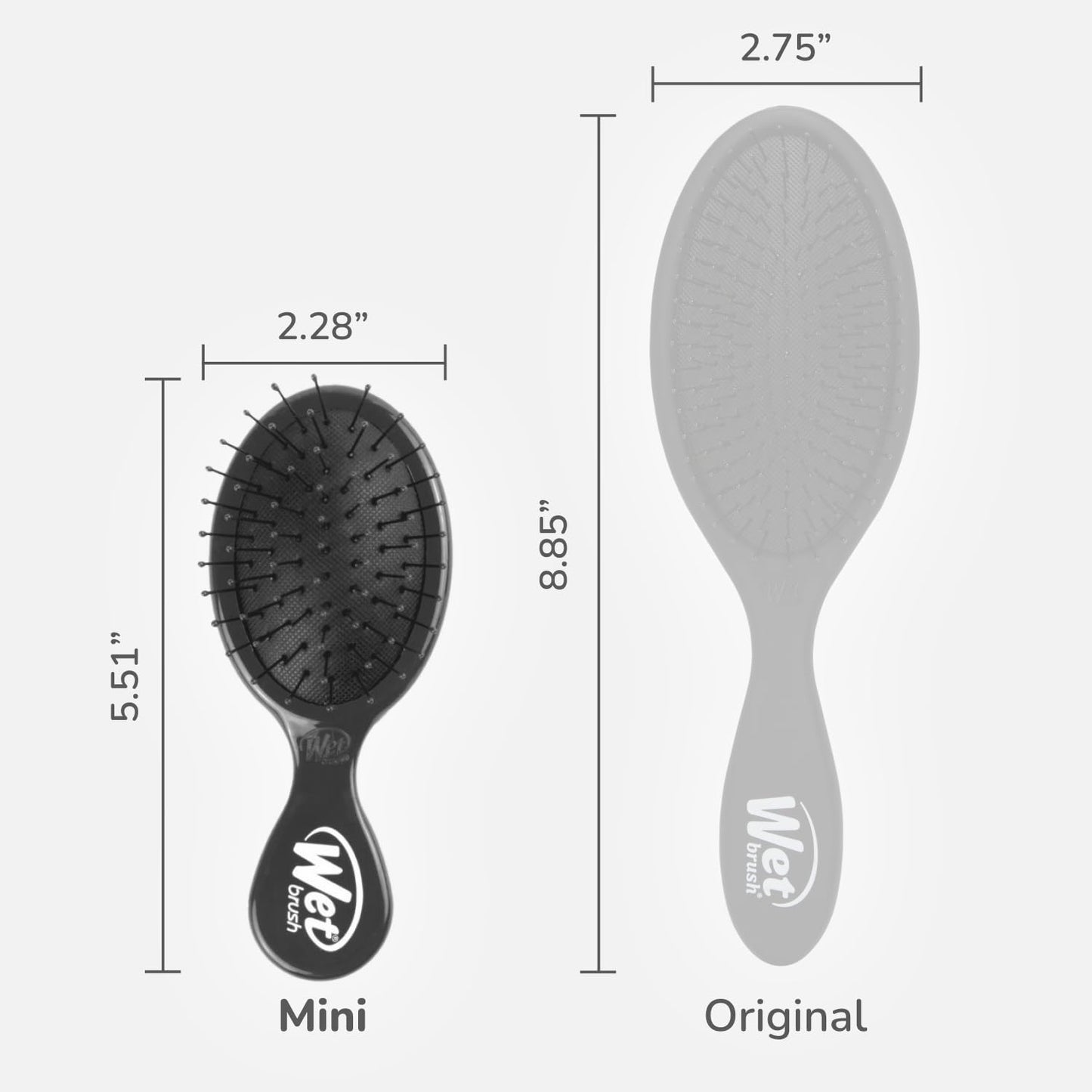 Wet Brush Detangling Brush, Mini Detangler (Black), Wet & Dry Tangle-Free Hair Brush for Women & Men, No Tangle, Soft and Flexible Bristles Beauty and Personal Care Wet Brush