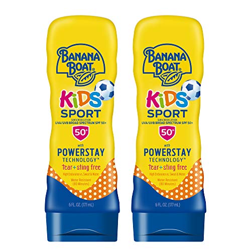Banana Boat Sport Kids Sunscreen Lotion SPF 50, Twin Pack | Tear Free Sunscreen for Kids SPF 50, Childrens Sunblock Lotion, Oxybenzone-Free, 6oz each Beauty & Personal Care Banana Boat