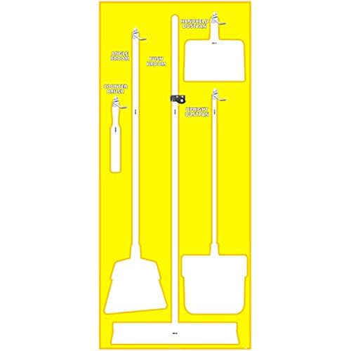 NMC SB108AL 5S Janitorial Shadow Board, Yellow/White, 68"X30", Heavy-DutyAluminum (Tools Sold Separately) Beauty & Personal Care NMC