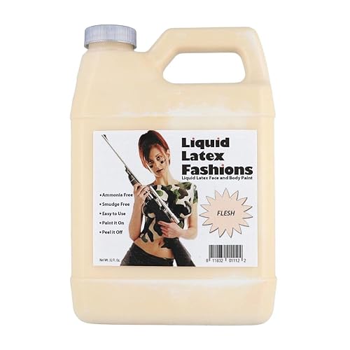 Flesh 32 Fl Oz - Liquid Latex Face and Body Paint, Ammonia Free No Odor, Arts and Crafts Paint for Halloween Zombie Cosplay! Beauty & Personal Care Liquid Latex Fashions