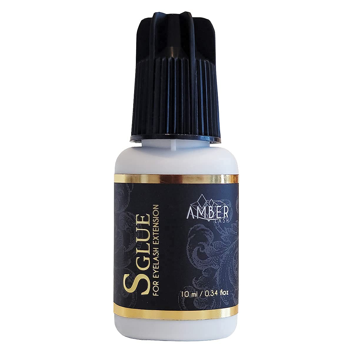 Amber Lash, S Glue 10ml for Professional Eyelash Extension, 1-Second Dry time, Up to 8 Weeks Bonding, Strong Strength, Carbon Black Adhesive for Salon Beauty & Personal Care Amber Lash
