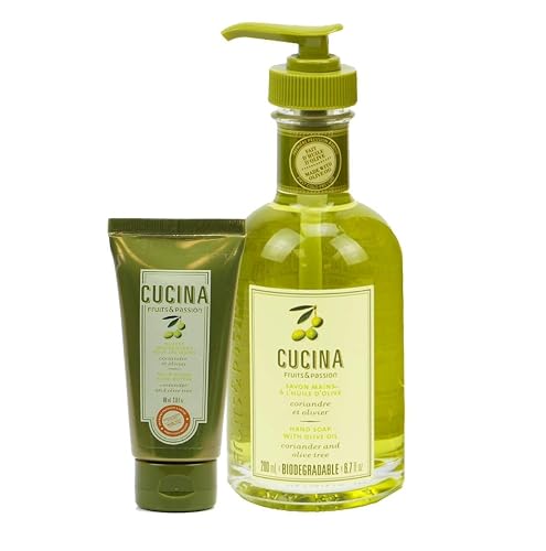 Fruits & Passion Coriander and Olive Tree Hand Soap 200ml and Nourishing Hand Butter 60ml Beauty & Personal Care Cucina