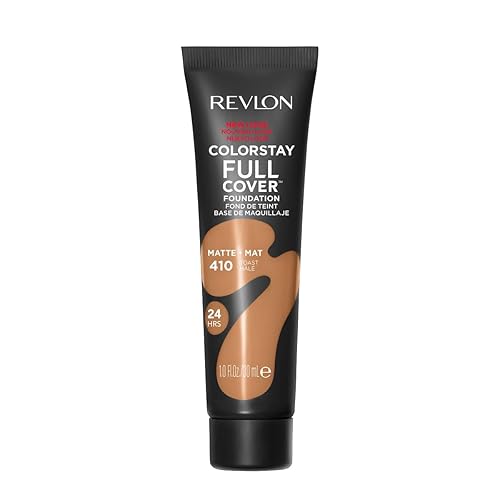 Revlon ColorStay Full Cover Longwear Matte Foundation, Heat & Sweat Resistant Lightweight Face Makeup, Toast (410), 1.0 oz Beauty & Personal Care REVLON