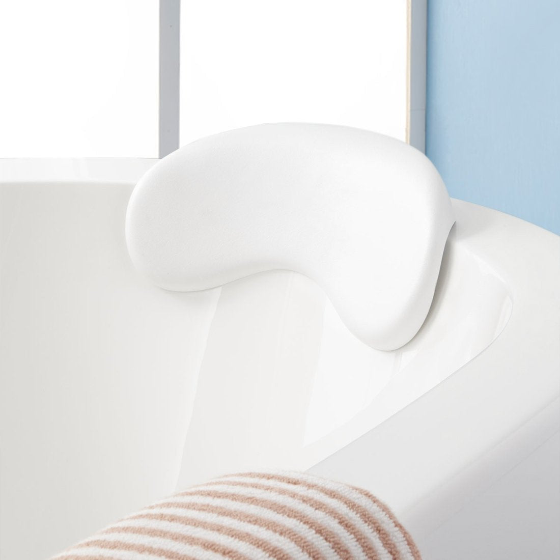 Ruilogod White Waterproof Home Spa Bath Pillow for Relaxation Experience 13 Inch x 5.5 Inch (id: 255 2cb 18d f4a d20 Beauty and Personal Care Ruilogod