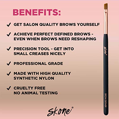 Skone Cosmetics | Professional Grade Makeup Brush | Eye Shadow | Eyebrows | Primer | Smudger | Nylon Brush (Brow Definer Brush) Beauty & Personal Care Skone