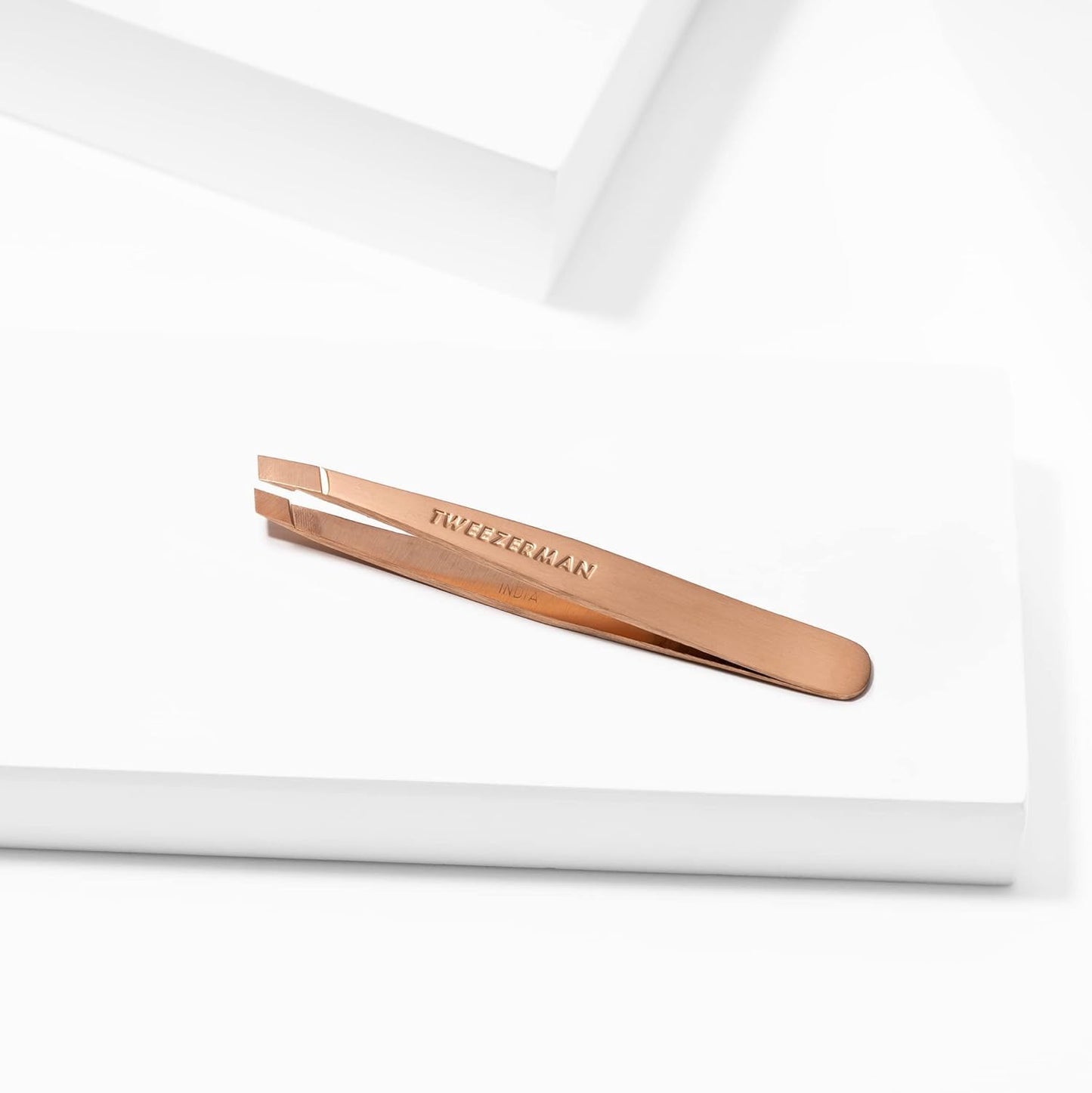 Tweezerman Rose Gold Mini Slant Tweezer - Tweezers for Eyebrows, Travel Tweezers for Eyebrows, Facial Hair Beauty & Personal Care Tweezerman