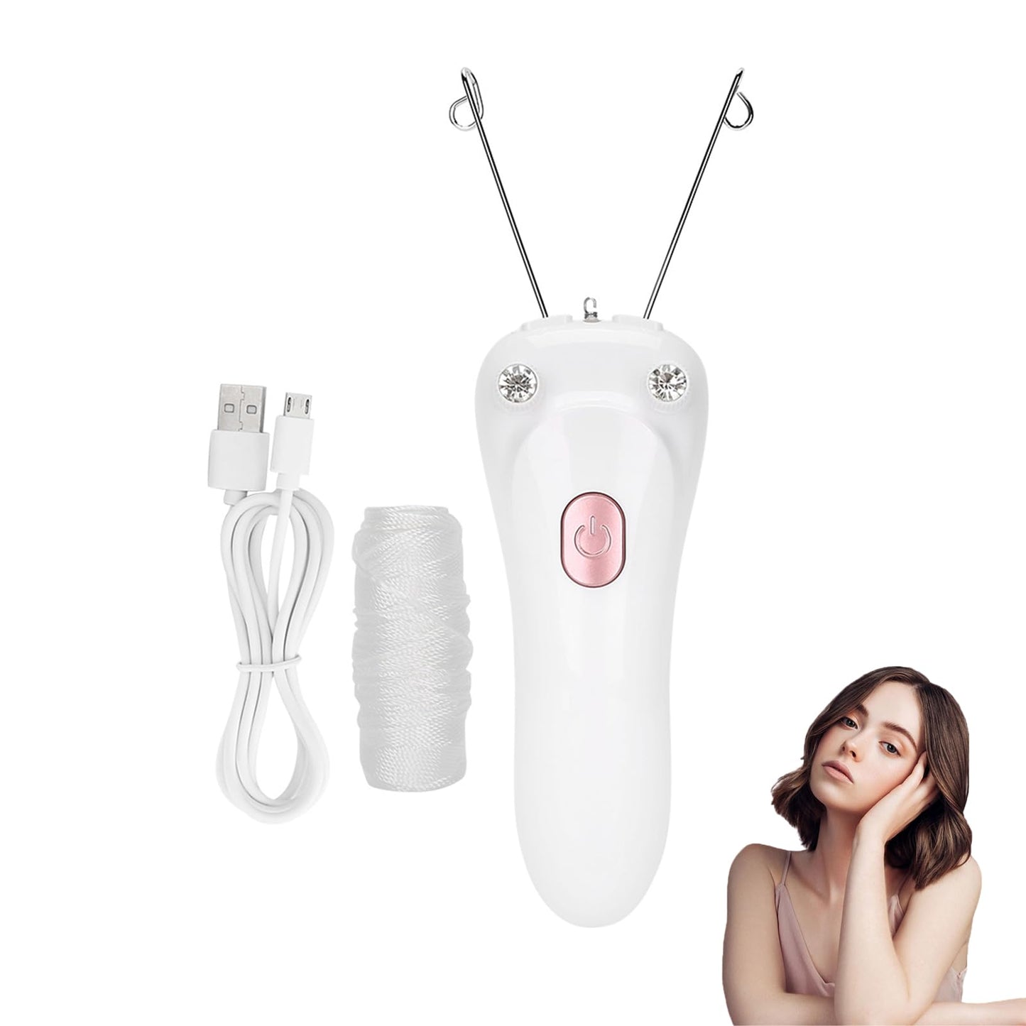 Threading Hair Removal, Hair Removal Device, Electric Threading Epilator USB Hair Remover for & Body Hair Removal with Cotton Thread Roll (Pinks) Beauty and Personal Care Betued