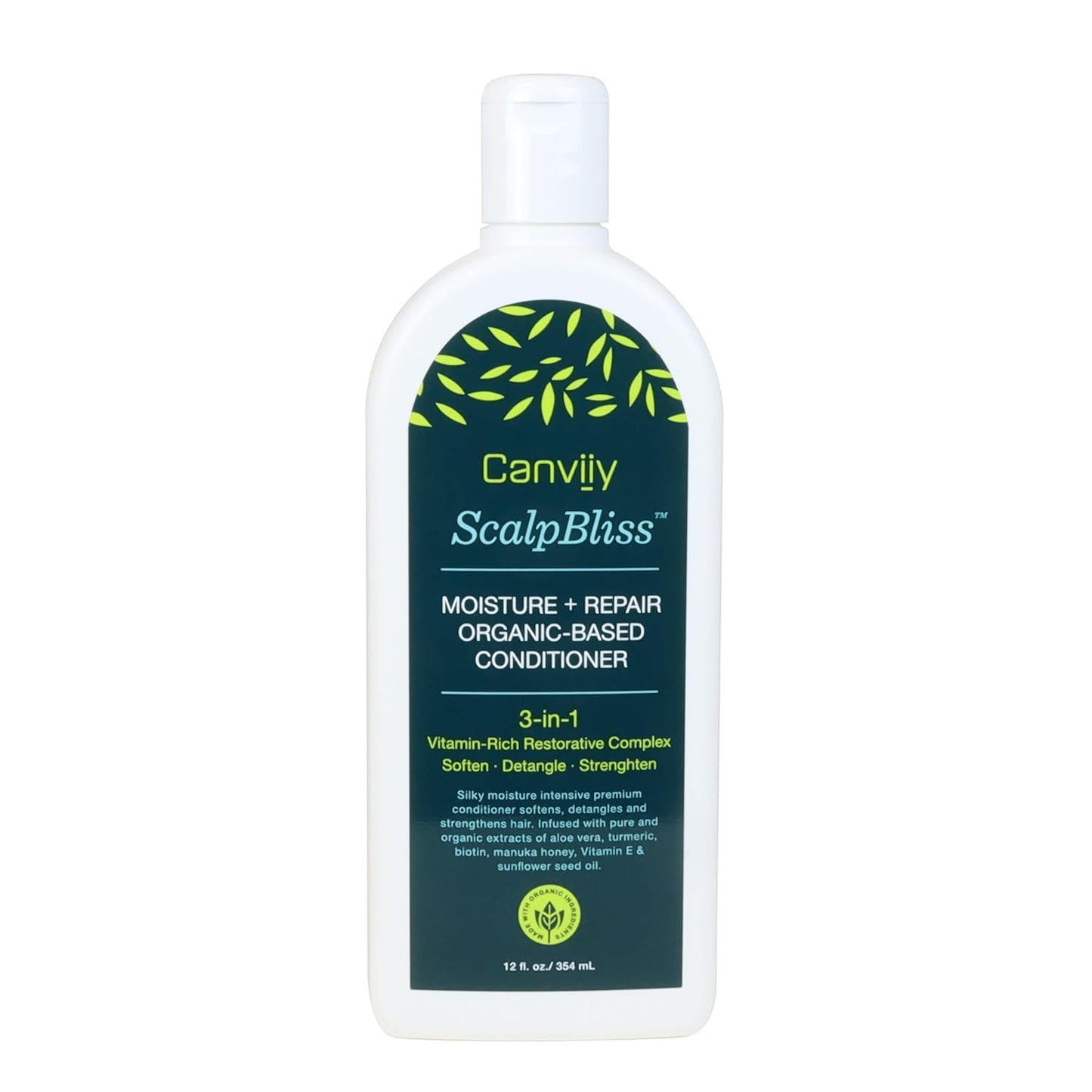Canviiy ScalpBliss Moisture + Repair Organic-Based Conditioner, Designed with a Vitamin-Rich Restorative Complex to Reduce Breakage and Deliver Soft Beauty & Personal Care Canviiy