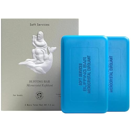 Soft Services Buffing Bar Exfoliating Body Bar for KP and Ingrown Hair (2 pack), Blue Beauty & Personal Care Soft Services