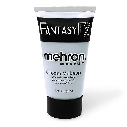 Mehron Makeup Fantasy FX Cream Makeup | Water Based | Halloween | Moonlight White Face & Body Paint For Adults 1 fl oz (30ml) (Moonlight White) Beauty & Personal Care Mehron