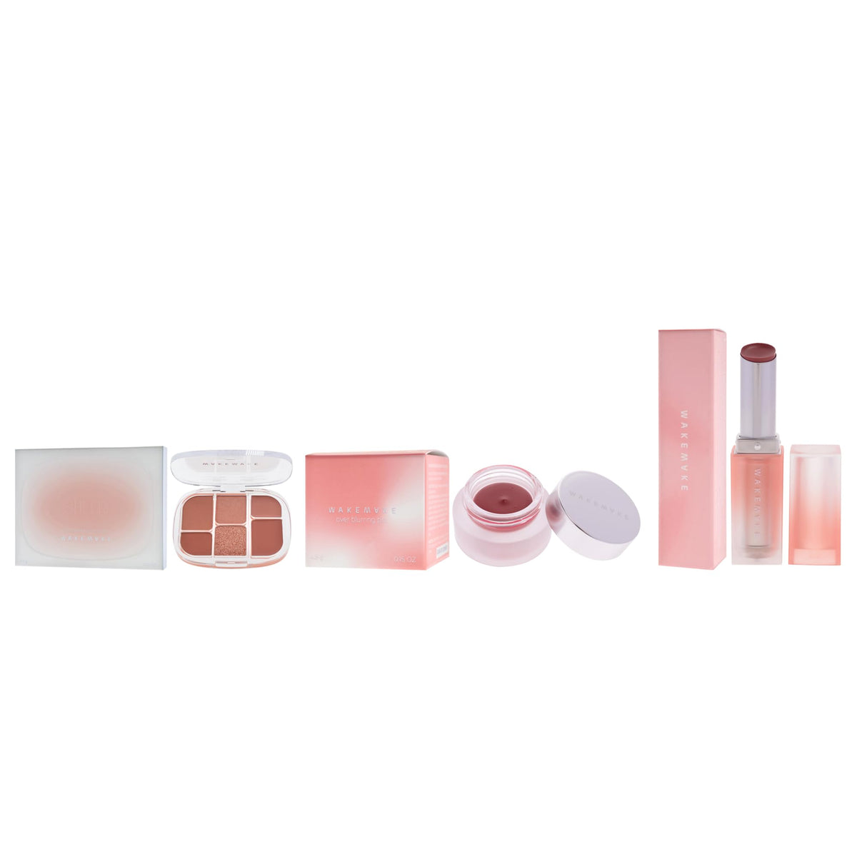 Wakemake Kit by Wakemake for Women - 3 Pc Kit 0.22oz Makeup - 01 Coral Hertz, 0.15oz Makeup - 05 India Rose, 0.12oz Lipstick - 03 Noted