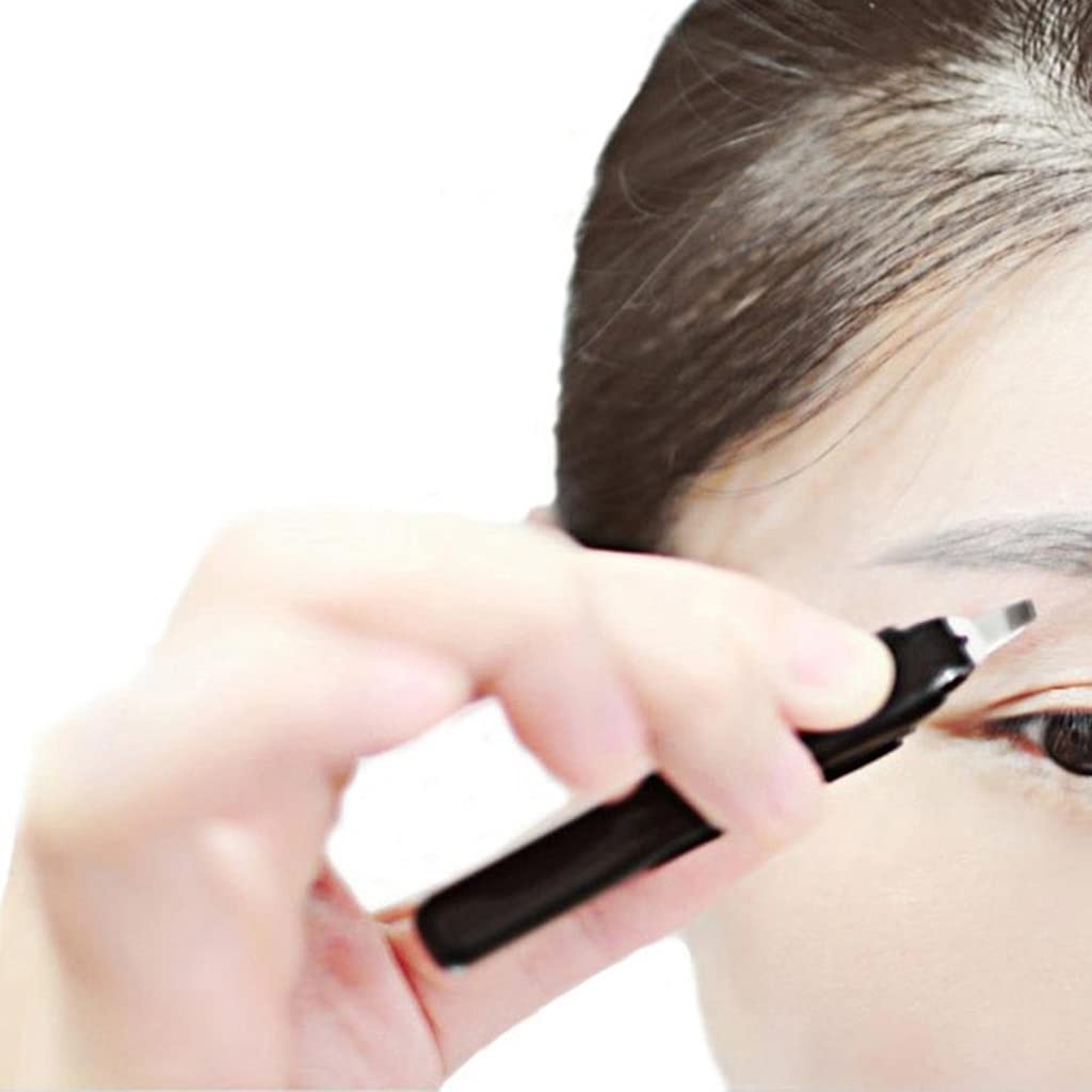 AFPSDLFJDLS Eyebrow Tweezers Automatically Retractable Slant Tip Face Hair Removal Trimmer Eyelash Clip Makeup Tool Beauty and Personal Care AFPSDLFJDLS