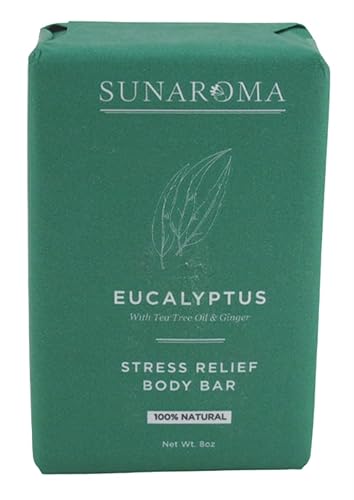 Sunaroma Soap Bar Eucalyptus With Tea Tree + Ginger 8 Ounce (2 Pack) Beauty & Personal Care SUNAROMA