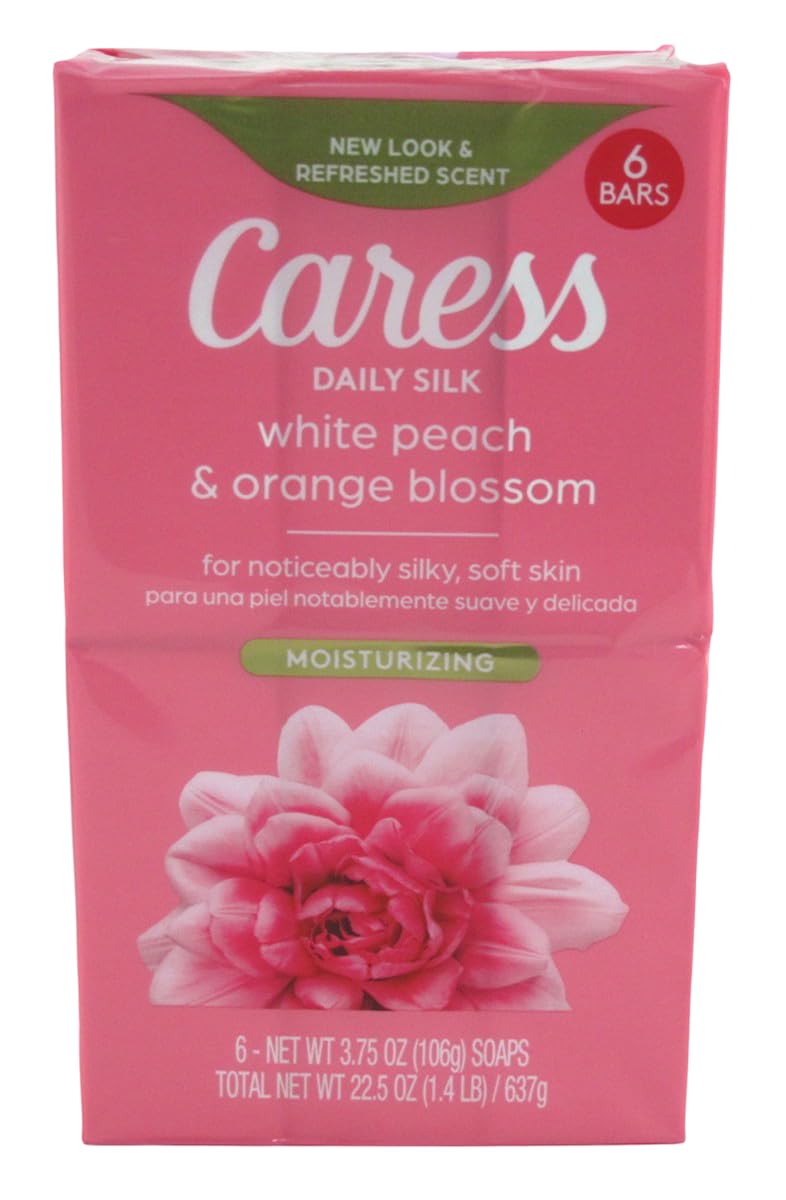 Caress Daily Silk Moisturizing Soap, White Peach & Orange Blossom, 3.75 oz 6 Bars - 2 Pack Beauty & Personal Care Caress