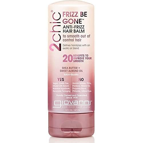 GIOVANNI 2chic Frizz Be Gone Anti-Frizz Hair Balm - Natural Hair Smoothing Formula with Shea Butter & Sweet Almond Oil, Macadamia, Color Safe, Vegan Beauty & Personal Care GIOVANNI