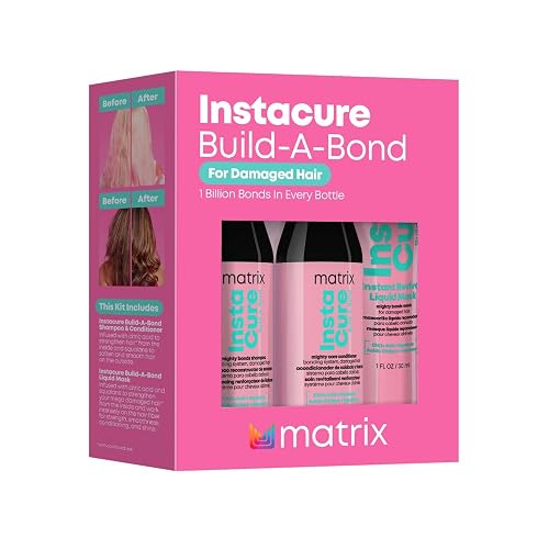 Matrix Instacure Build-A-Bond Mini Trial Kit for Damaged Hair - Shampoo, Conditioner, and Mask Set,Repairs & Strengthens Hair with 1 Billion Bonds Per Beauty & Personal Care MATRIX